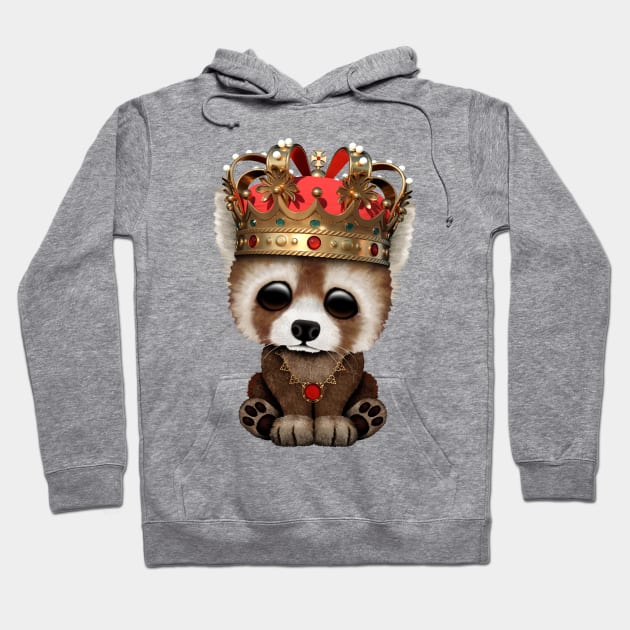 Cute Red Panda Wearing Crown Hoodie by jeffbartels